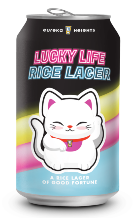 Single Can View of Lucky Life Rice Lager