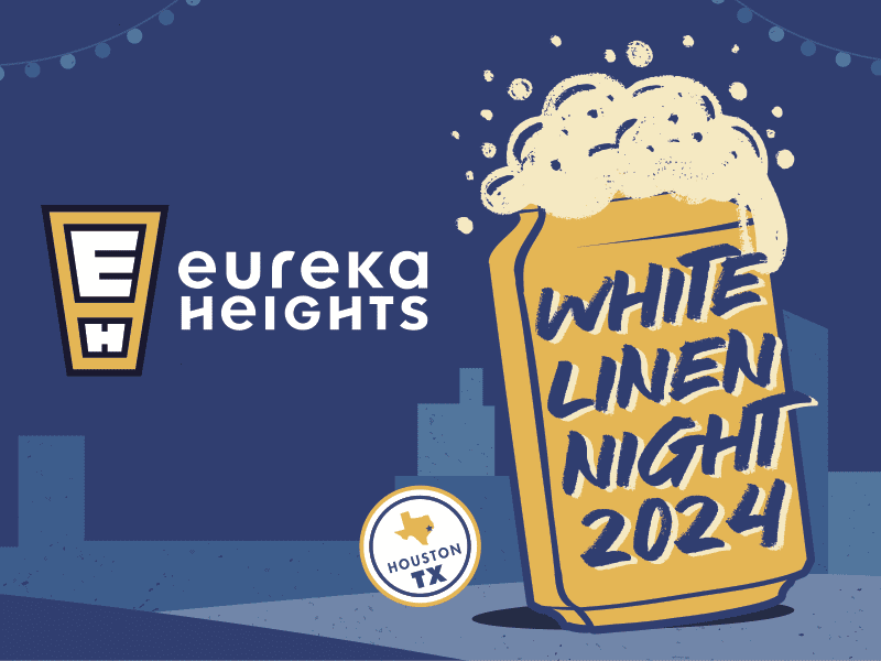 Eureka Heights beers at White Linen Night 2024 in Houston Heights